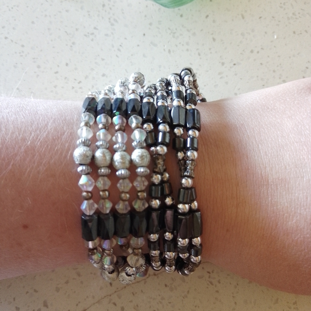 2 Hematite Magnetic Open Ended Bead Strings